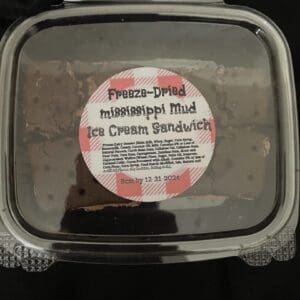 Freeze-dried Mississippi mud ice cream sandwich.