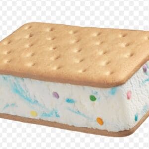 Ice cream sandwich with sprinkles.